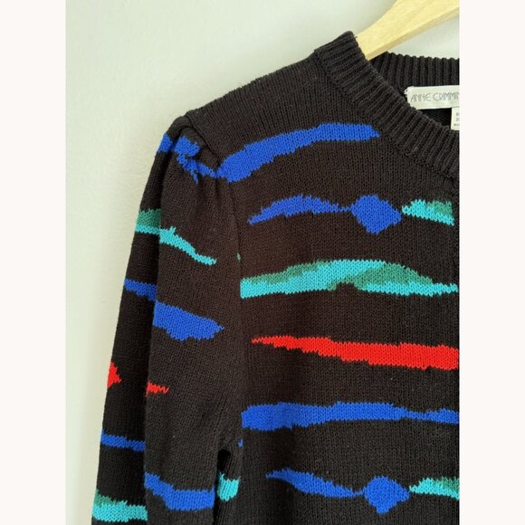 Vtg Anne Crimmins Umi Collections Cardigan Sz Small Floral 80s Retro Art To Wear - Picture 4 of 9